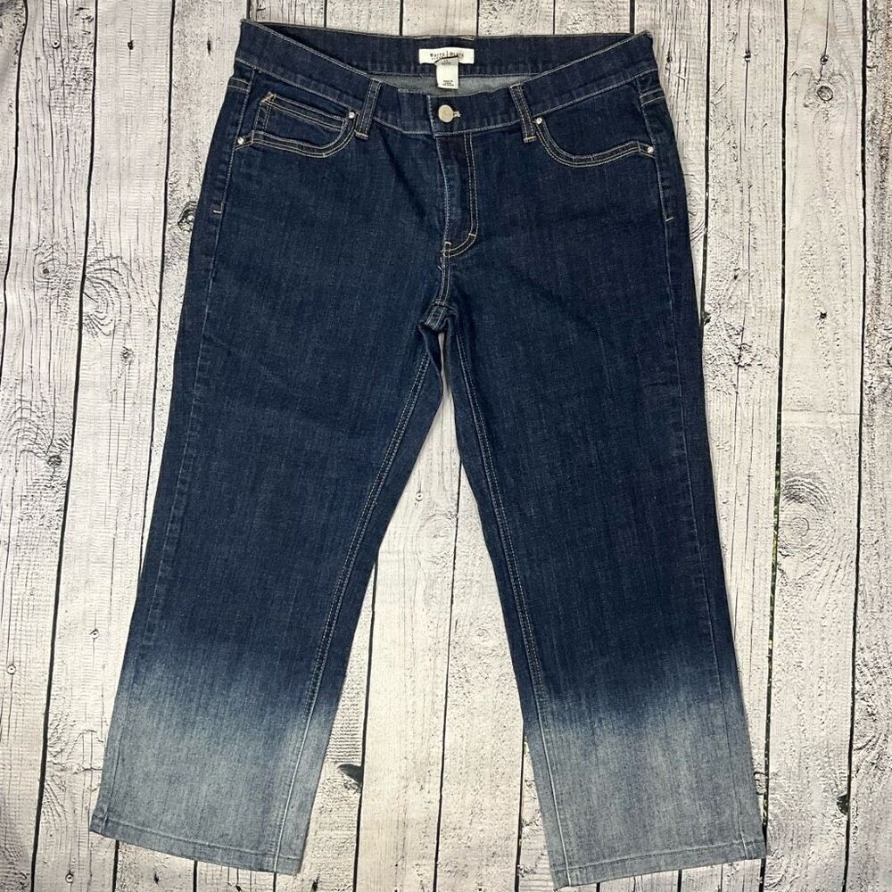 WHITE HOUSE BLACK MARKET Noir Capri Ombré Jeans